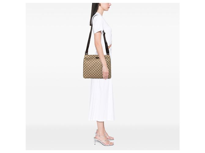 Gucci Beige GG Canvas Crossbody - vista 8