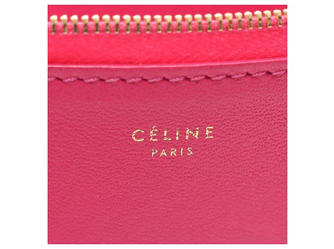Céline Clutch Solo em pele de cordeiro bicolor rosa Celine - vista 4