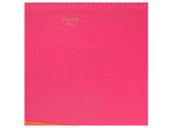 Céline Clutch Solo em pele de cordeiro bicolor rosa Celine - vista 6