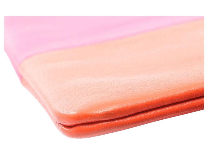 Céline Clutch Solo em pele de cordeiro bicolor rosa Celine - vista 7