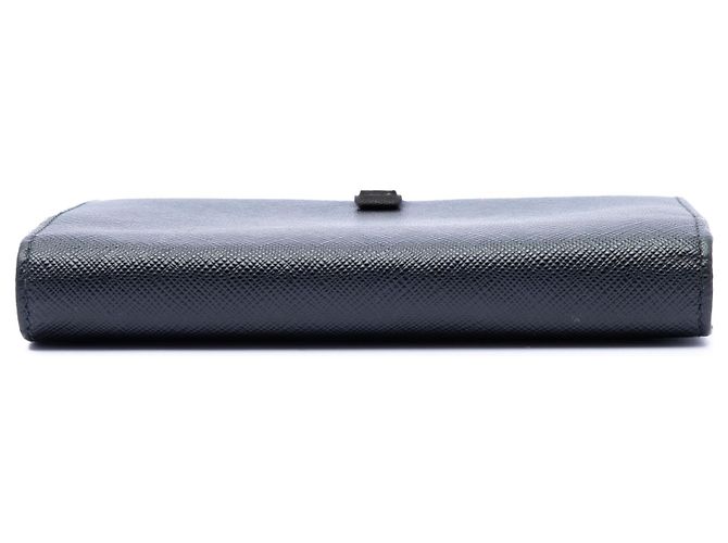 Portafoglio piccolo bifold in Saffiano nero Prada - vista 3