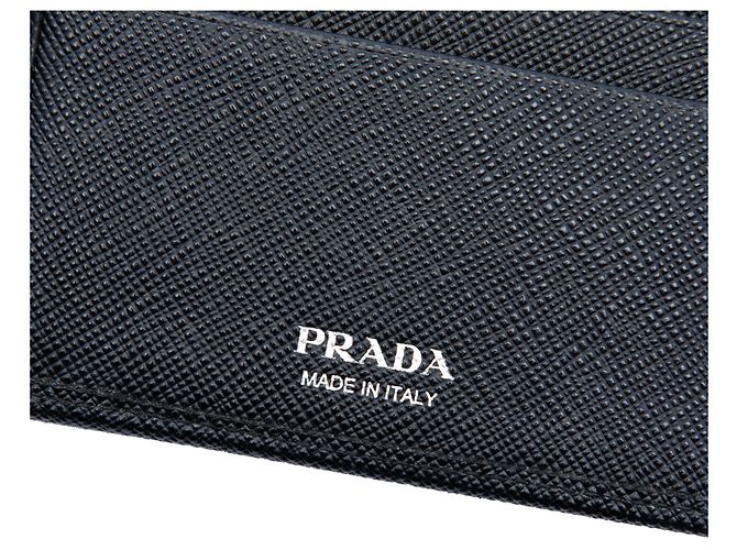 Portafoglio piccolo bifold in Saffiano nero Prada - vista 5