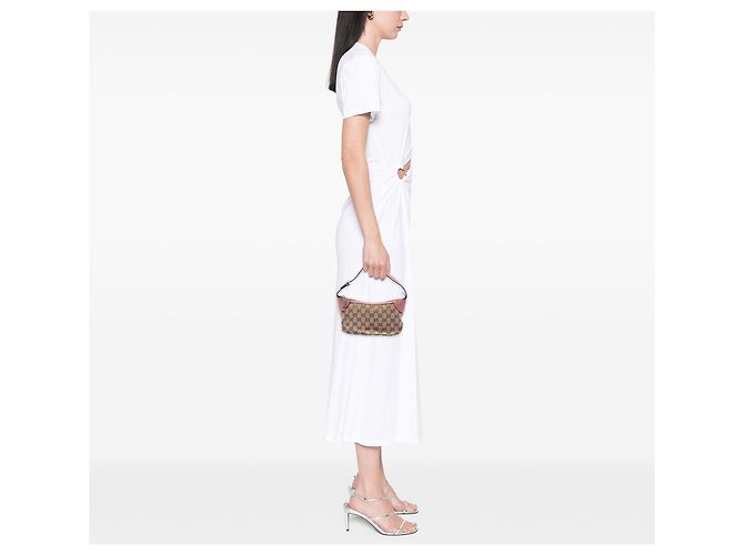 Borsa Gucci Beige GG Canvas Web - vista 6