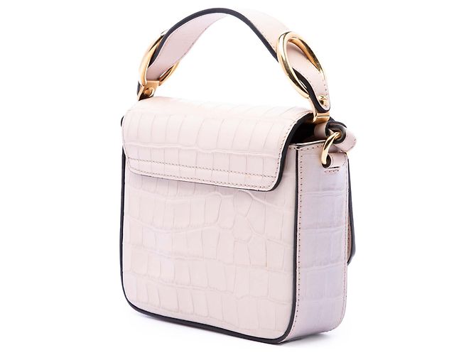 Borsa Chloé Pink Mini Croc Embossed Calfskin C Satchel Rosa - vista 2