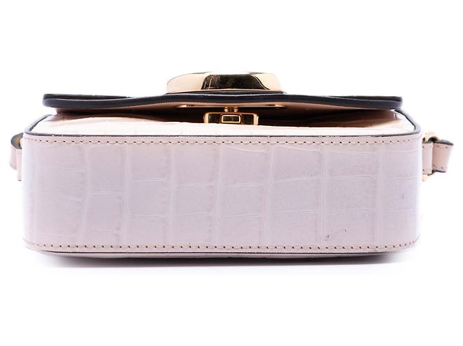 Borsa Chloé Pink Mini Croc Embossed Calfskin C Satchel Rosa - vista 3