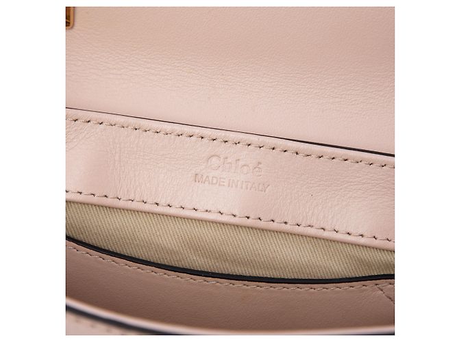 Borsa Chloé Pink Mini Croc Embossed Calfskin C Satchel Rosa - vista 5