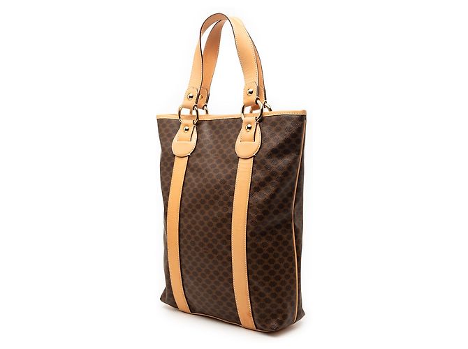 Céline Tote vertical de lona revestida Macadam marrón Celine Castaño - vista 2