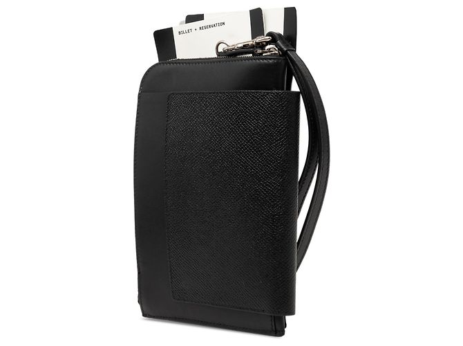 Portafoglio passaporto e telefono in pelle nera Balenciaga Nero - vista 2