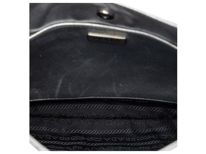 Borsa a tracolla Cleo in pelle Spazzolato argento Prada - vista 4