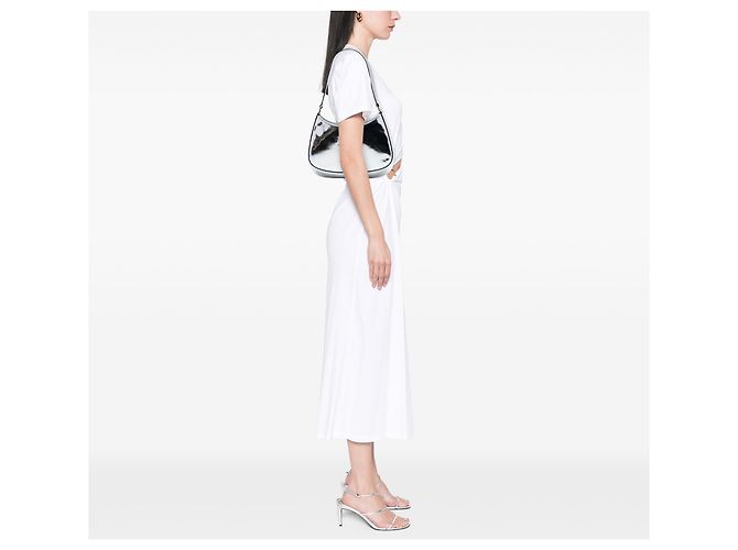 Borsa a tracolla Cleo in pelle Spazzolato argento Prada - vista 6