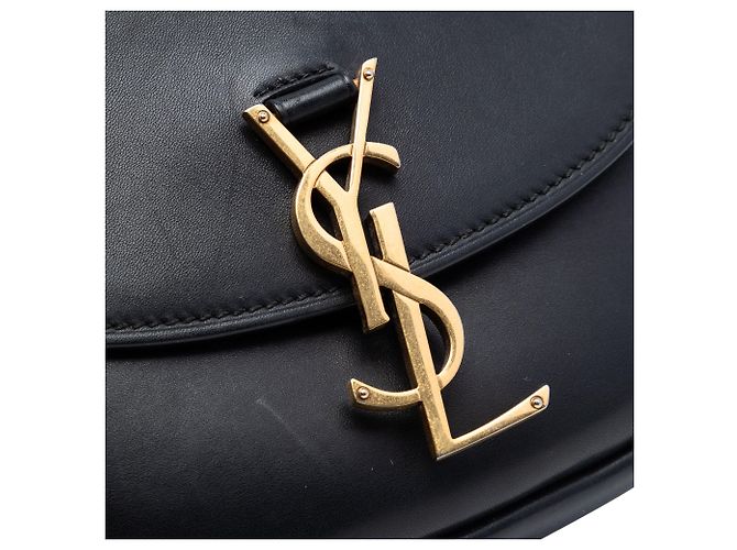 Borsa a tracolla Saint Laurent Kaia in pelle nera piccola con monogramma Nero - vista 5