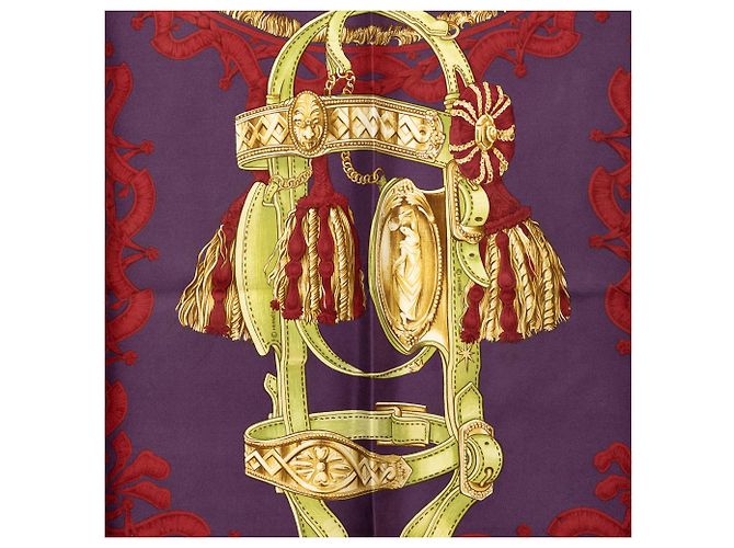 Sciarpa in seta Hermès Purple Bride de Cour 90 Porpora - vista 2