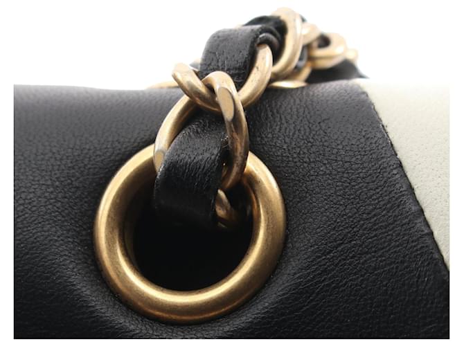Chanel Black Medium Classic Lambskin Geometric Patchwork Double Flap Nero - vista 10