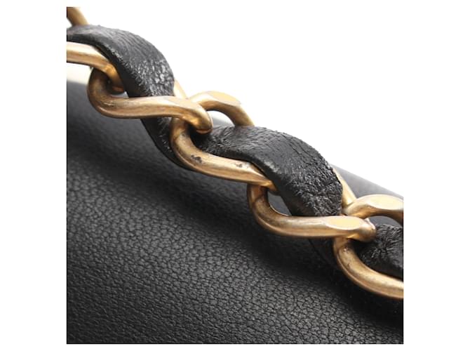 Chanel Black Medium Classic Lambskin Geometric Patchwork Double Flap Nero - vista 11