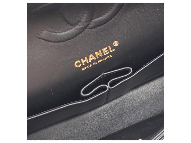 Chanel Black Medium Classic Lambskin Geometric Patchwork Double Flap Nero - vista 3