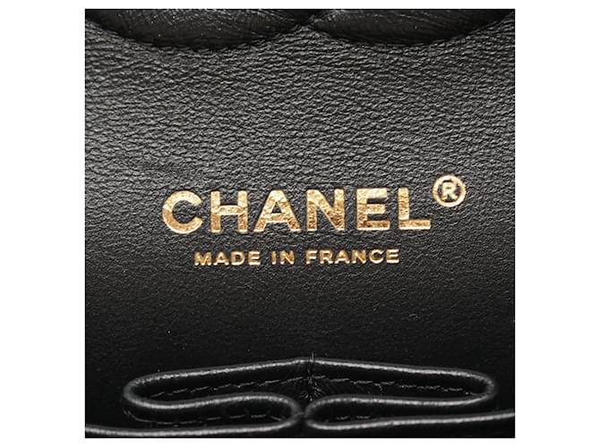 Chanel Black Medium Classic Lambskin Geometric Patchwork Double Flap Nero - vista 4