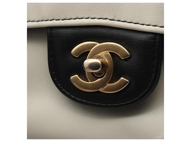 Chanel Black Medium Classic Lambskin Geometric Patchwork Double Flap Nero - vista 6