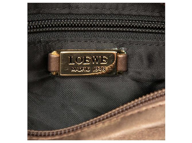 LOEWE Borsa a tracolla Flamenco in nappa metallizzata marrone - vista 5