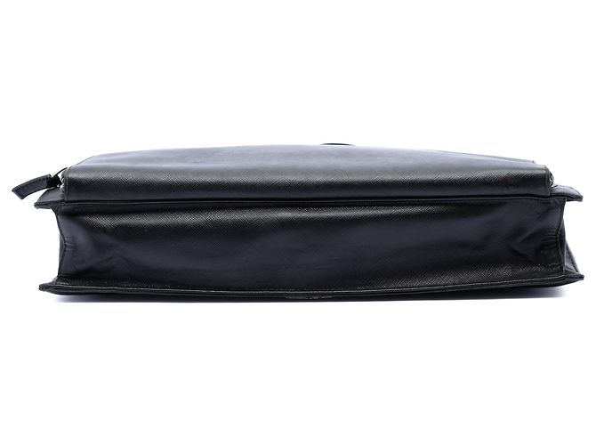 Maletín Prada Black Saffiano Cuir Travel con bolsillo frontal con cremallera Negro - vista 3