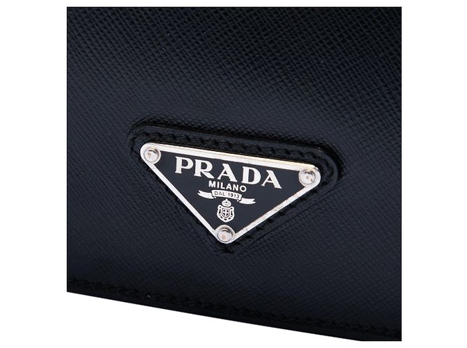 Maletín Prada Black Saffiano Cuir Travel con bolsillo frontal con cremallera Negro - vista 5