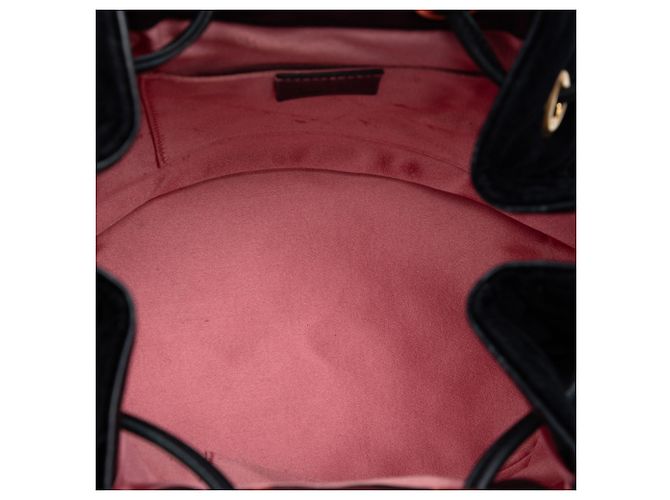 Borsa a secchiello Gucci Black GG Marmont 2.0 Matelasse Velvet Nero - vista 4