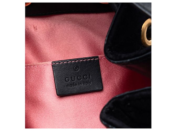 Borsa a secchiello Gucci Black GG Marmont 2.0 Matelasse Velvet Nero - vista 5