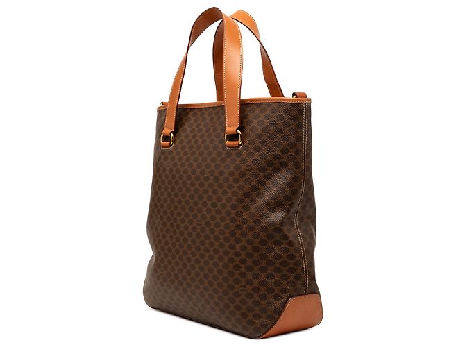 Céline Borsa verticale Celine in tela rivestita marrone Macadam - vista 2