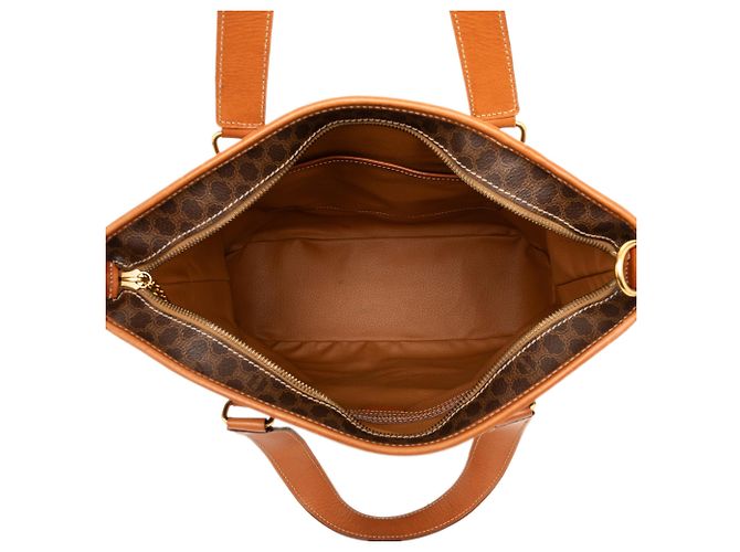Céline Borsa verticale Celine in tela rivestita marrone Macadam - vista 4