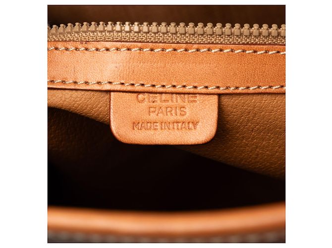 Céline Borsa verticale Celine in tela rivestita marrone Macadam - vista 5