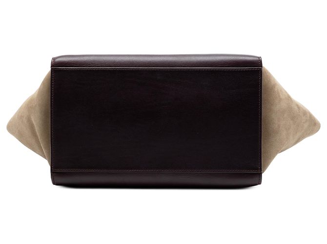 Céline Celine Trapeze Satchel aus dreifarbigem Leder in Rot, Größe Medium Bordeaux - Ansicht 3