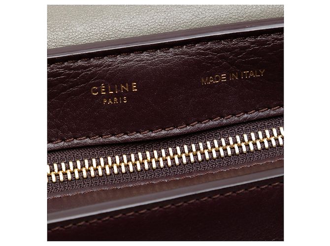 Céline Celine Trapeze Satchel aus dreifarbigem Leder in Rot, Größe Medium Bordeaux - Ansicht 5