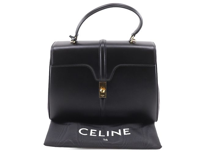Céline Borsa Celine Classique 16 in pelle di vitello nera media Nero - vista 22