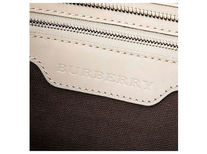 Burberry Beige Smoke Check beschichtete Canvas-Tote - Ansicht 5