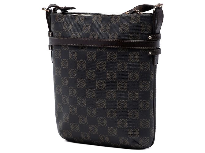 LOEWE Borsa a tracolla in tela rivestita Anagram marrone Marrone scuro - vista 2