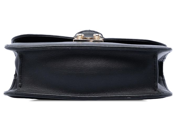 Valentino Black Small Leather Rockstud Glam Lock Crossbody Nero - vista 3