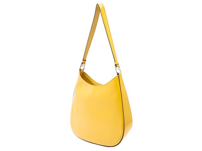 Borsa a tracolla Cleo in pelle spazzolata gialla Prada Giallo - vista 2