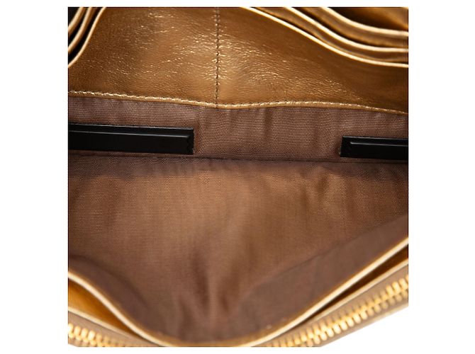 Miu Miu Metallic Leder Top Handle Wallet Bag in Gold Golden - Ansicht 4