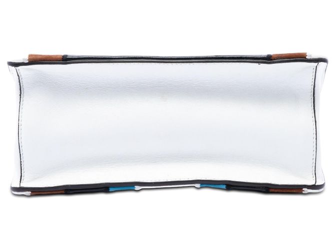Borsa Kan U colorblock in scamosciato e pelle bianca Fendi Bianco - vista 3