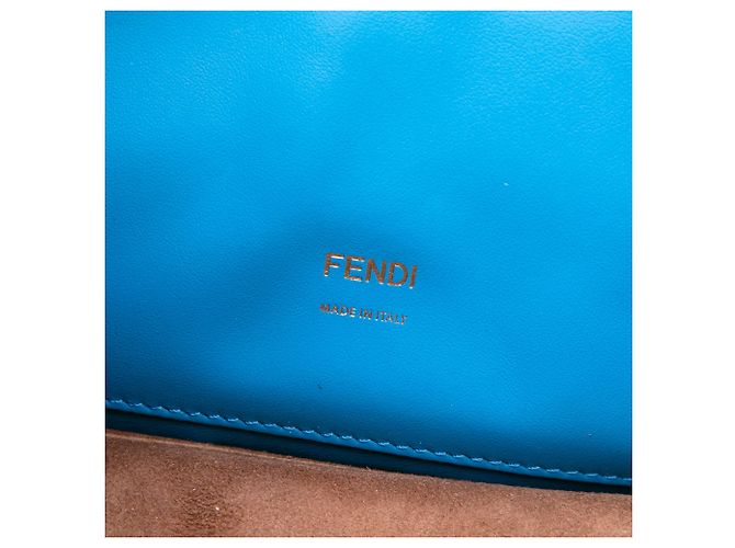 Borsa Kan U colorblock in scamosciato e pelle bianca Fendi Bianco - vista 5