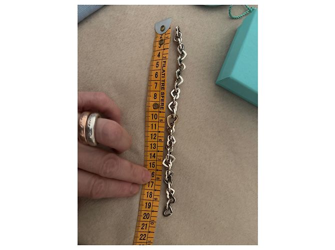 Tiffany & Co. Bracciale a Maglie Cuore in Argento e Oro Giallo D'oro Silver hardware - vista 5