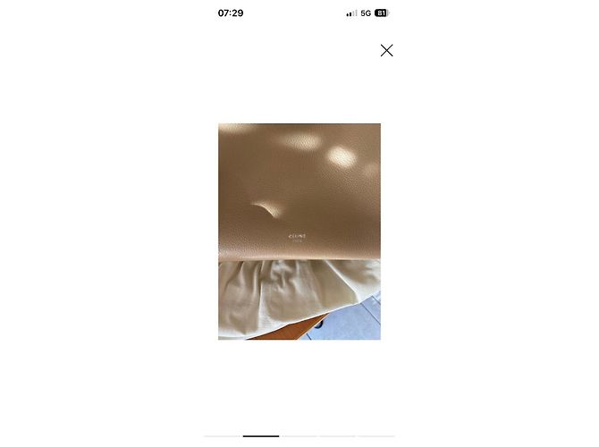 Céline Celine Borsa a mano in pelle beige e camoscio - vista 2