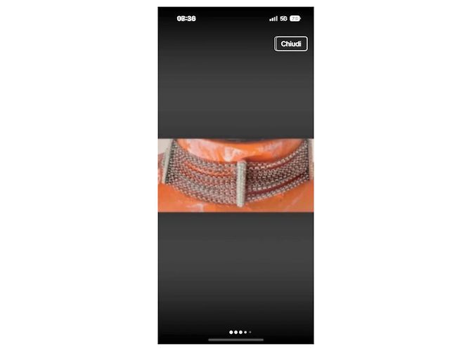No Brand Collana Choker in Argento 925 e Zirconi - vista 2