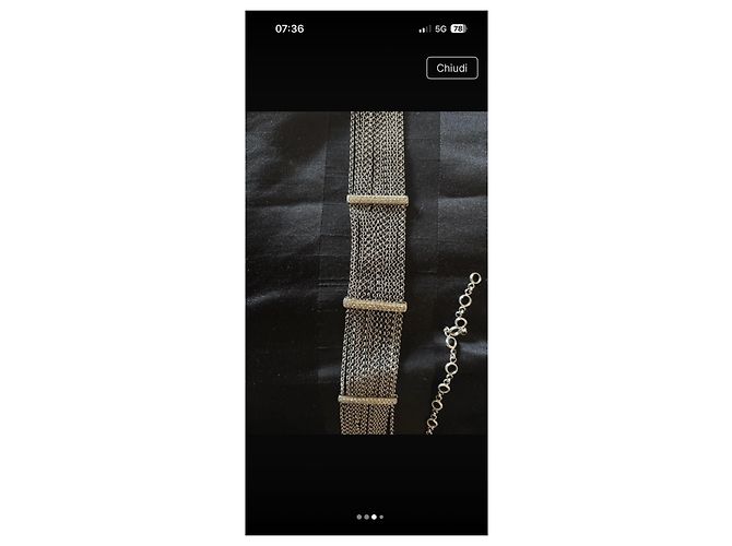 No Brand Collana Choker in Argento 925 e Zirconi - vista 3