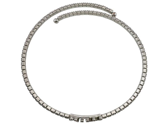 Collana Miu Miu in cristalli argentati - vista 4