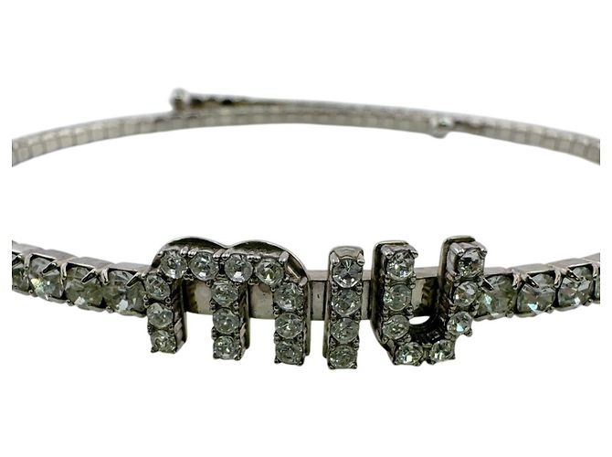 Collana Miu Miu in cristalli argentati - vista 6