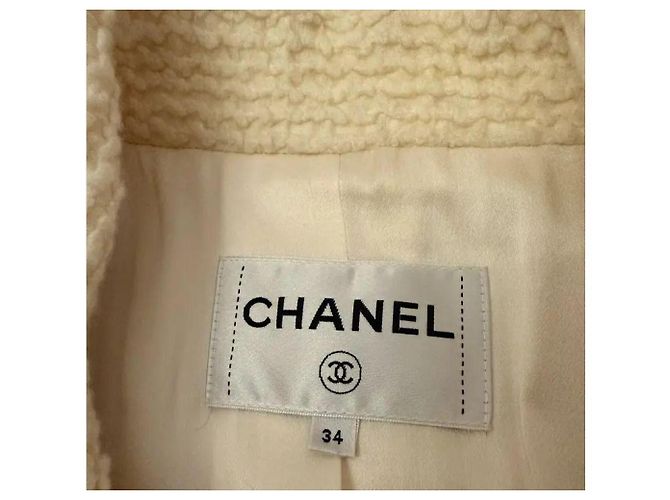 Chanel Tweed-Jacke in Creme Roh - Ansicht 4