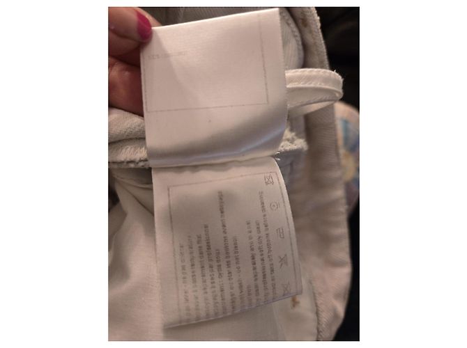 Chanel Short de denim de algodón azul claro degradado Blanco - vista 12