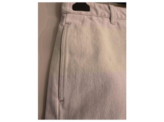 Chanel Short de denim de algodón azul claro degradado Blanco - vista 4