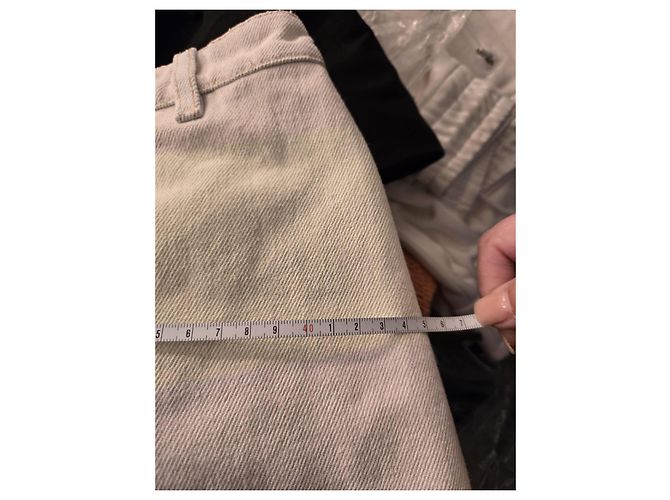 Chanel Short de denim de algodón azul claro degradado Blanco - vista 8