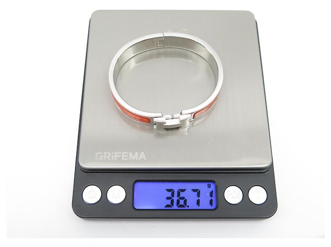 Hermès NUOVO BRACCIALE HERMES CLIC H ARGENTO EMAIL ARANCIONE H700001FP8APM 16CM BANGLE - vista 6